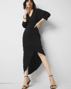 Ruched Crepe Midi Shirt Dress*White House Black Market Discount