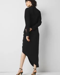 Ruched Crepe Midi Shirt Dress*White House Black Market Discount