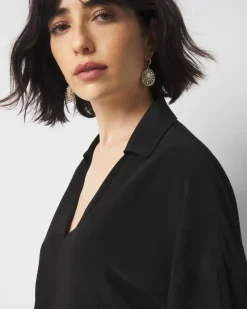 Ruched Crepe Midi Shirt Dress*White House Black Market Discount