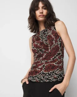 Ruched Mesh Tank*White House Black Market Clearance