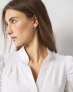Ruched Sleeve Poplin Blouse*White House Black Market Clearance