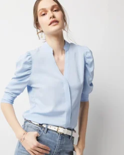 Ruched Sleeve Shirt*White House Black Market New