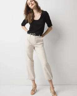 Ruched-Sleeve Scoop Neck Top*White House Black Market Online