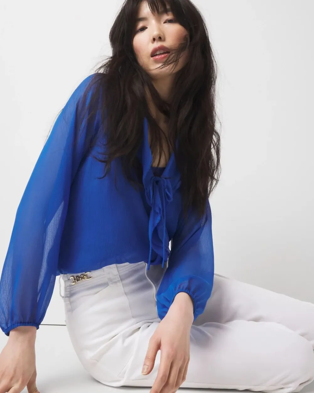 Ruffle Front Blouse*White House Black Market Online