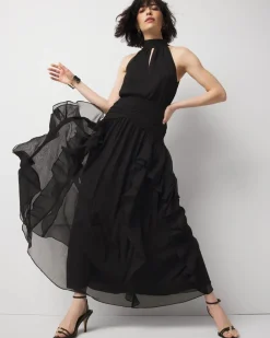 Ruffle Halter Maxi Dress*White House Black Market New