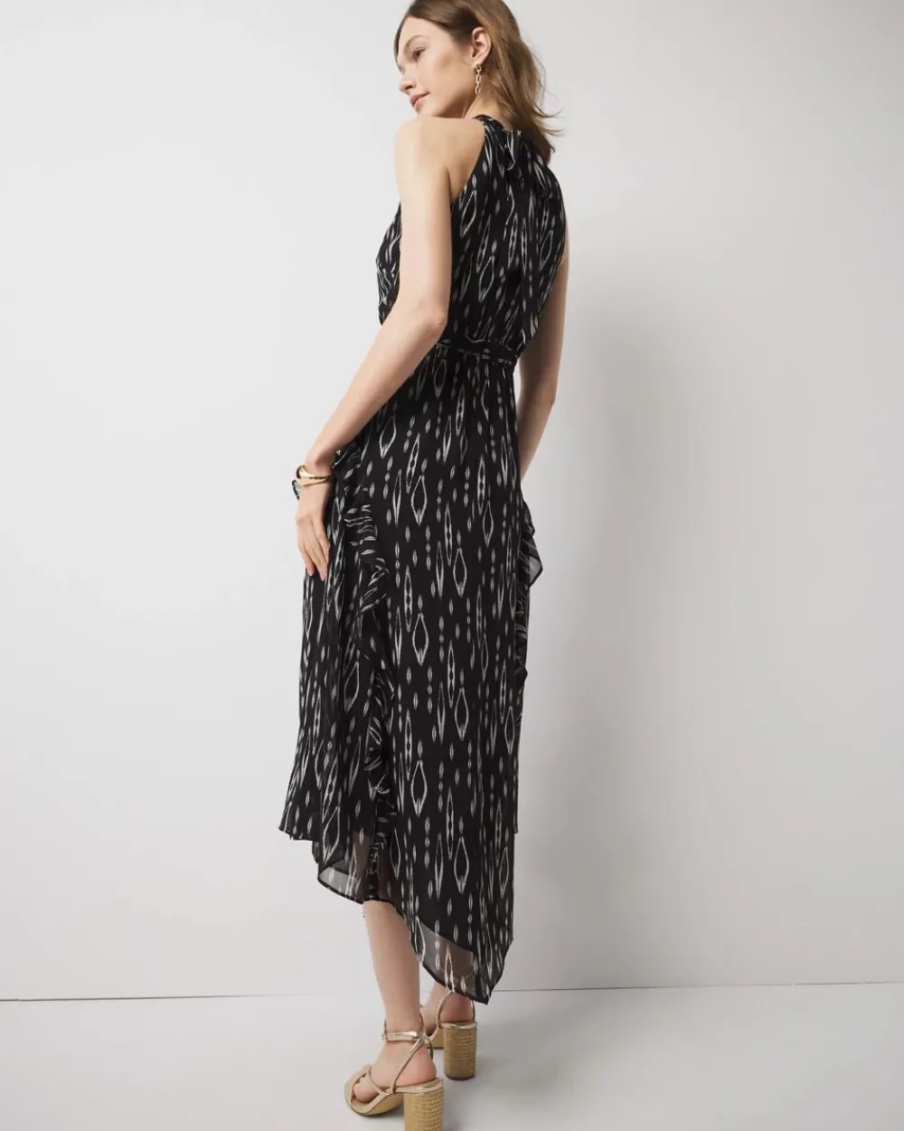 Ruffle Halter Midi Dress*White House Black Market Discount