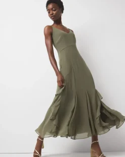 Ruffle Slip Maxi Dress*White House Black Market Discount
