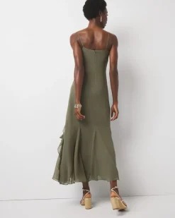 Ruffle Slip Maxi Dress*White House Black Market Discount