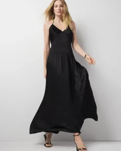 Satin Halter Maxi Dress*White House Black Market Sale
