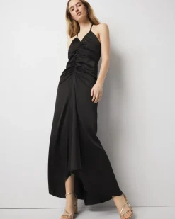 Satin Halter Maxi Dress*White House Black Market New