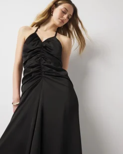 Satin Halter Maxi Dress*White House Black Market New