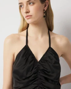 Satin Halter Maxi Dress*White House Black Market New
