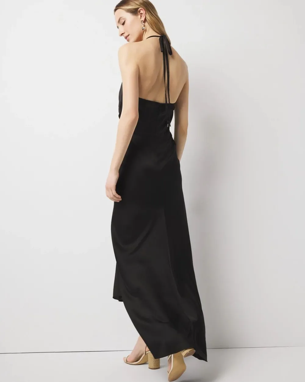 Satin Halter Maxi Dress*White House Black Market New
