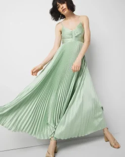 Satin Pleated Maxi Dress*White House Black Market New
