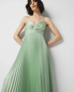 Satin Pleated Maxi Dress*White House Black Market New
