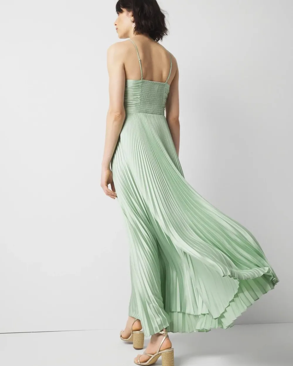 Satin Pleated Maxi Dress*White House Black Market New