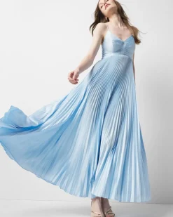 Satin Pleated Maxi Dress*White House Black Market Fashion