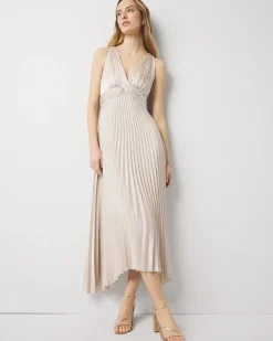 Satin Pleated Midi Dress*White House Black Market Hot