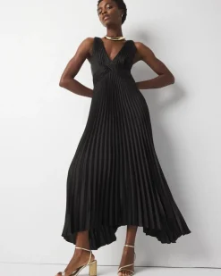 Satin Pleated Midi Dress*White House Black Market Discount