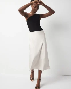 Satin Slip A-Line Skirt*White House Black Market Best