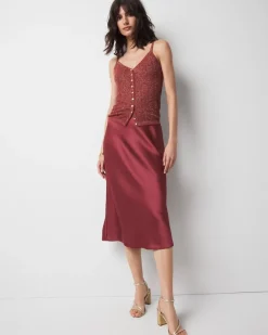 Satin Slip A-Line Skirt*White House Black Market Outlet