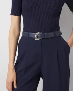 Sculptured Buckle Denim Belt*White House Black Market Fashion