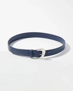 Sculptured Buckle Denim Belt*White House Black Market Fashion