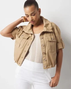 Short-Sleeve Pret Relaxed Utility Jacket*White House Black Market Discount