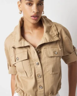 Short-Sleeve Pret Relaxed Utility Jacket*White House Black Market Discount