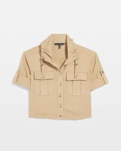 Short-Sleeve Pret Relaxed Utility Jacket*White House Black Market Discount