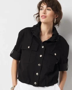 Short-Sleeve Pret Relaxed Utility Jacket*White House Black Market Sale