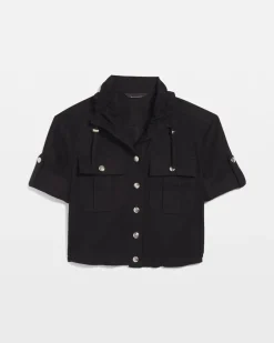 Short-Sleeve Pret Relaxed Utility Jacket*White House Black Market Sale