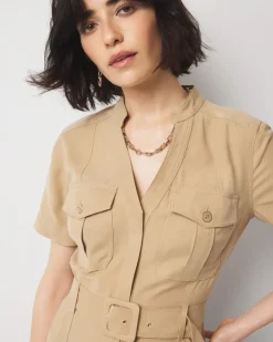 Short-Sleeve Utility Shirt Dress*White House Black Market Best