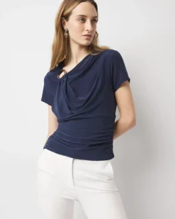 Shoulder Detail Draped Top*White House Black Market Clearance