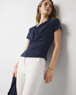Shoulder Detail Draped Top*White House Black Market Clearance