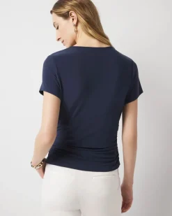 Shoulder Detail Draped Top*White House Black Market Clearance