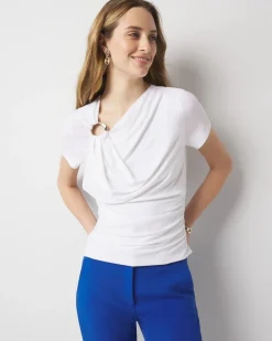 Shoulder Detail Draped Top*White House Black Market Online