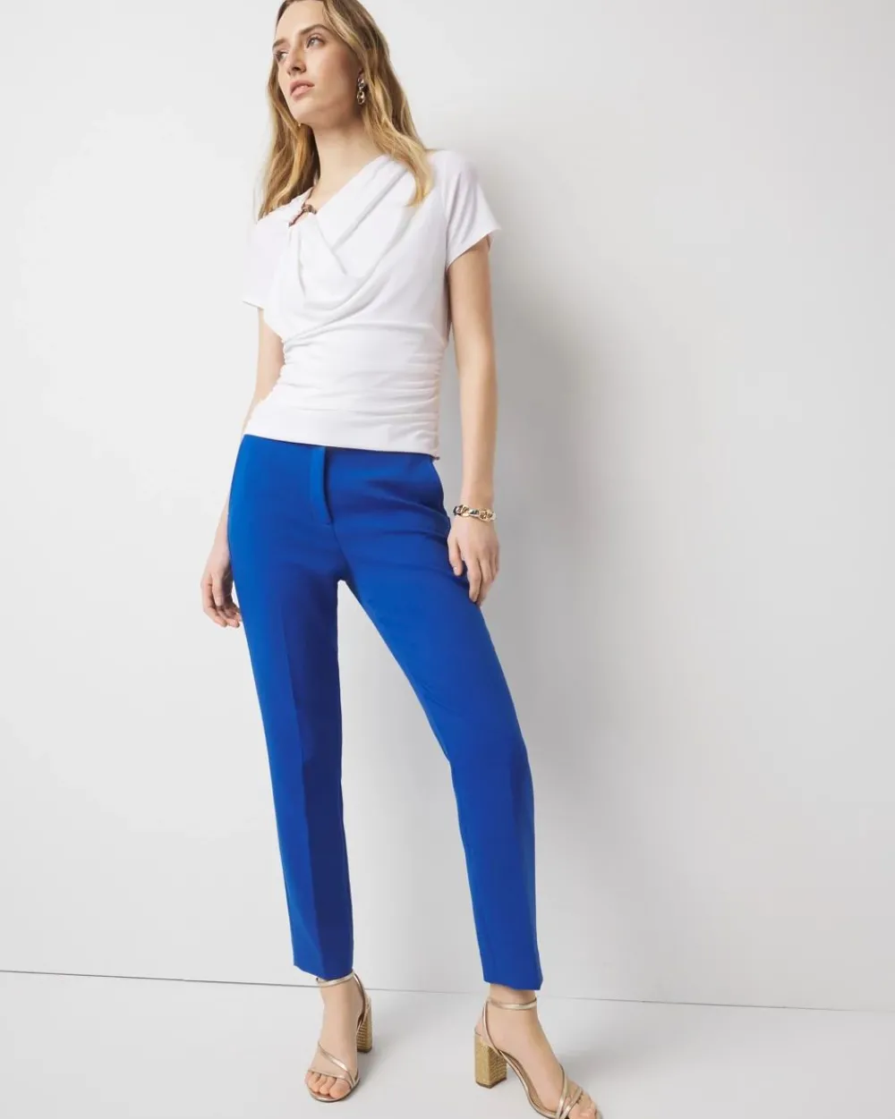 Shoulder Detail Draped Top*White House Black Market Online
