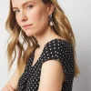 Silver + Black Disc Drop Earrings*White House Black Market Outlet