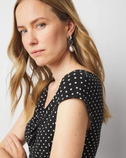 Silver + Black Disc Drop Earrings*White House Black Market Outlet