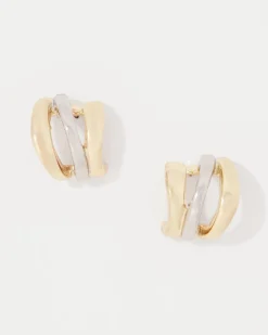 Silver + Gold Sculptural Hoop Earrings*White House Black Market New