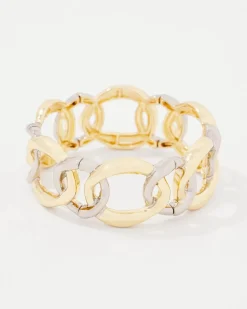 Silver + Gold Sculptural Stretch Bracelet*White House Black Market Best