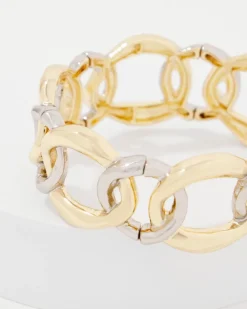 Silver + Gold Sculptural Stretch Bracelet*White House Black Market Best