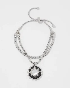 Silver Onyx Charm Bracelet*White House Black Market Online