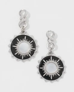 Silver Onyx Charm Drop Earrings*White House Black Market Online