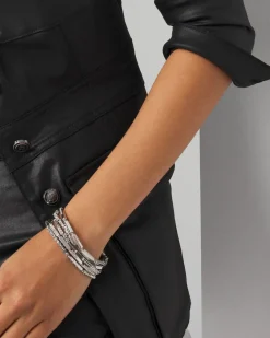 Silver Tone Pavé Stretch Bracelets*White House Black Market Online