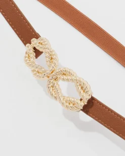 Skinny Belt with Gold Rope Buckle*White House Black Market Outlet
