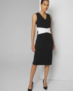 Sleeveless Cross-Front Sheath Dress*White House Black Market Fashion