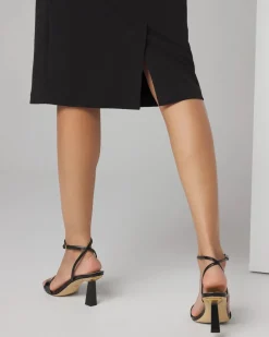 Sleeveless Cross-Front Sheath Dress*White House Black Market Fashion