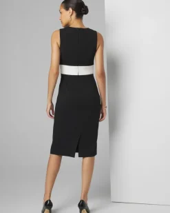Sleeveless Cross-Front Sheath Dress*White House Black Market Fashion